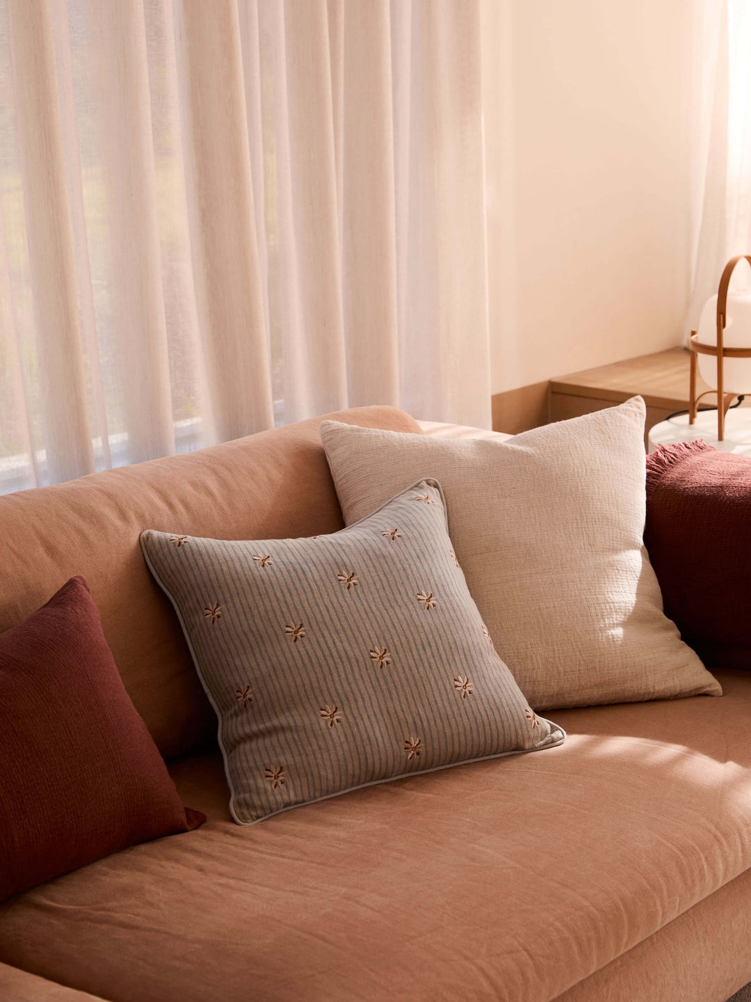 Ava Maple Pure Linen Rectangle Cushion