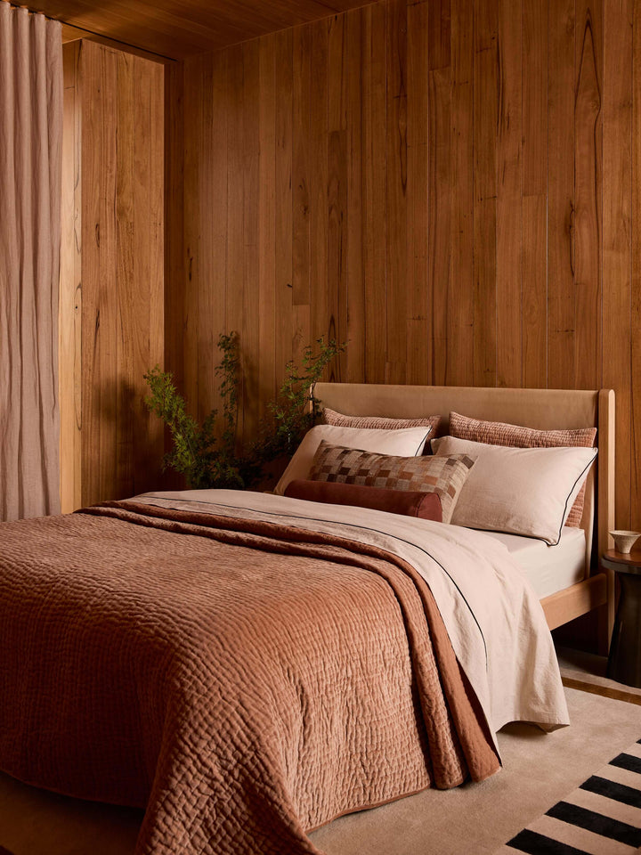 Mae Maple Pure Linen Bolster Cushion