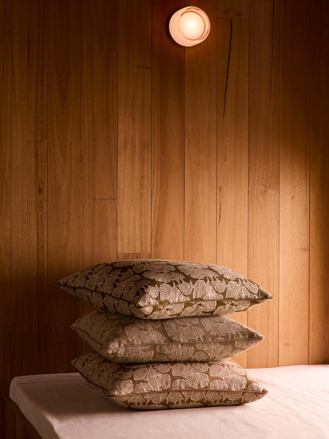 Ginkgo Mocha Linen Cushion