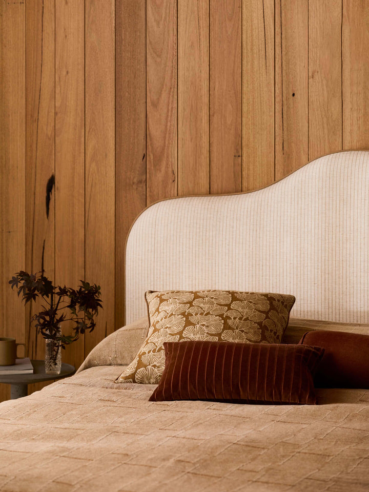 Ginkgo Bronze Linen Cushion