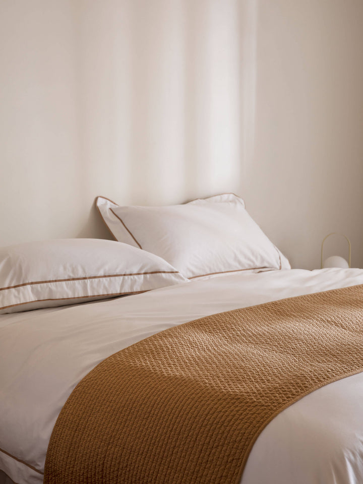 Grosgrain Caramel Egyptian Cotton Duvet Cover Set