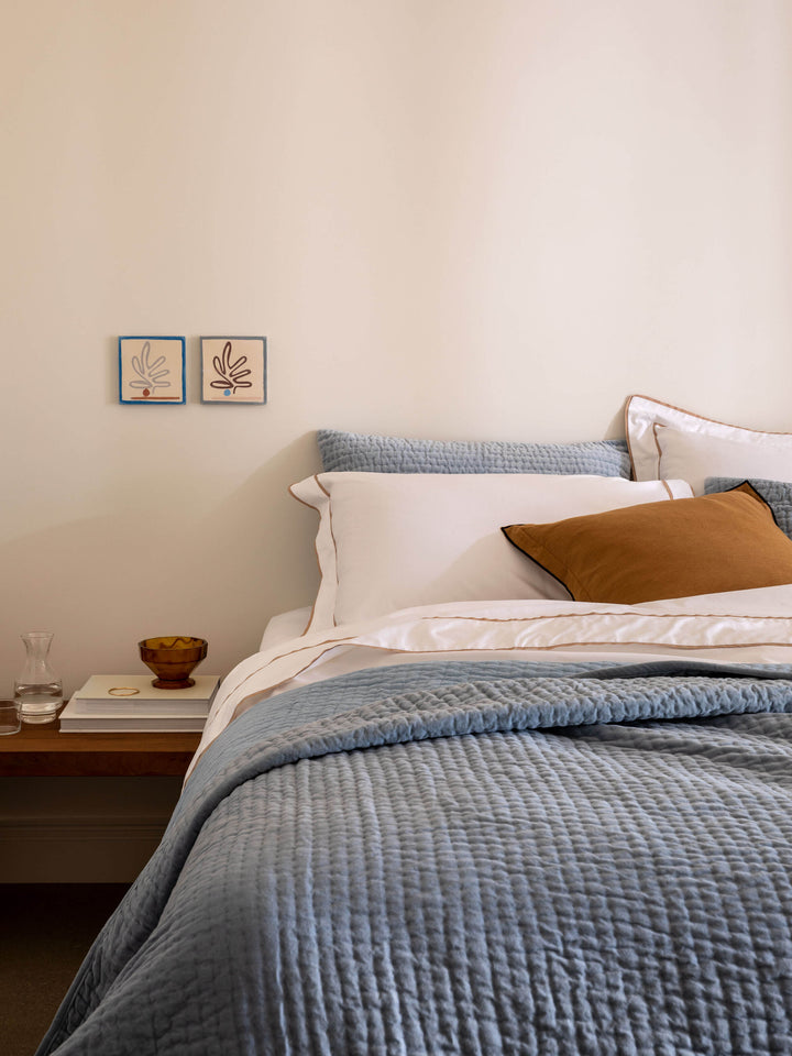 Grosgrain Caramel Egyptian Cotton Tailored Pillowcases