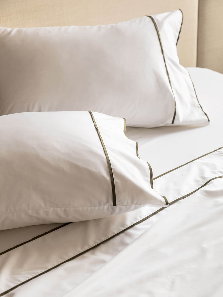 Grosgrain Olive Egyptian Cotton Sheet Set