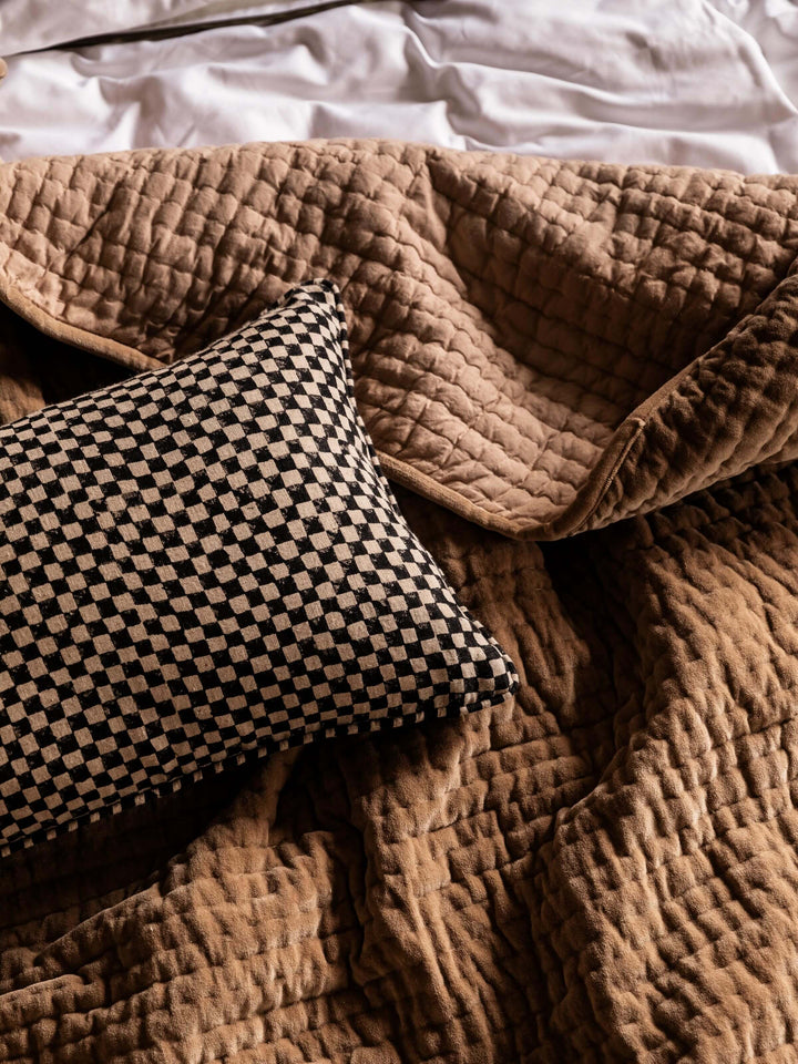 Gia Black Reversible Linen Cushion