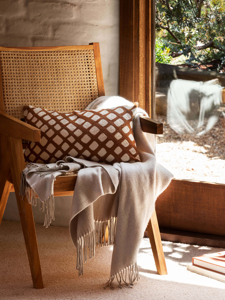 Camille Oatmeal/Chalk Australian Wool Throw