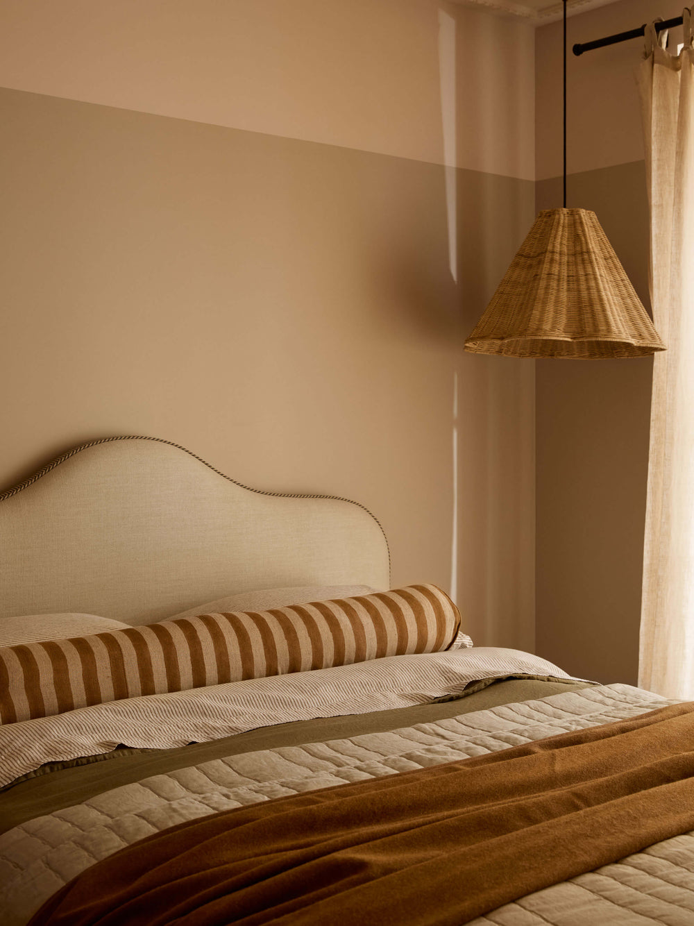 Pip Bronze Grand Linen Bolster Cushion