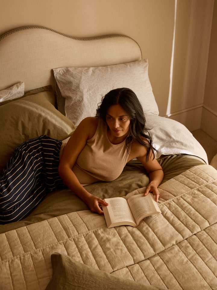 Avenue Khaki Linen & Cotton Pillowcases