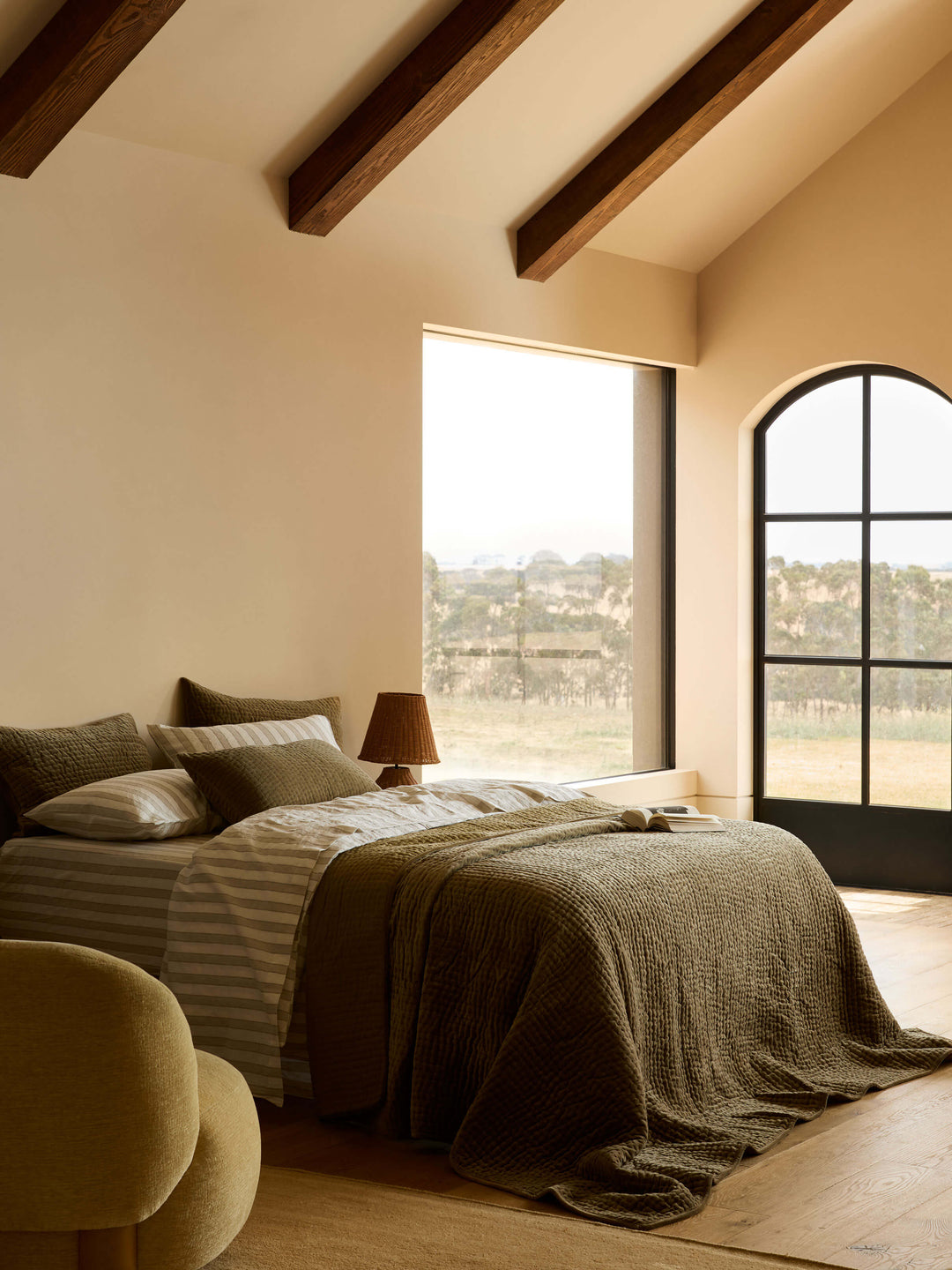 Cino Khaki Cotton Velvet Pillowcases