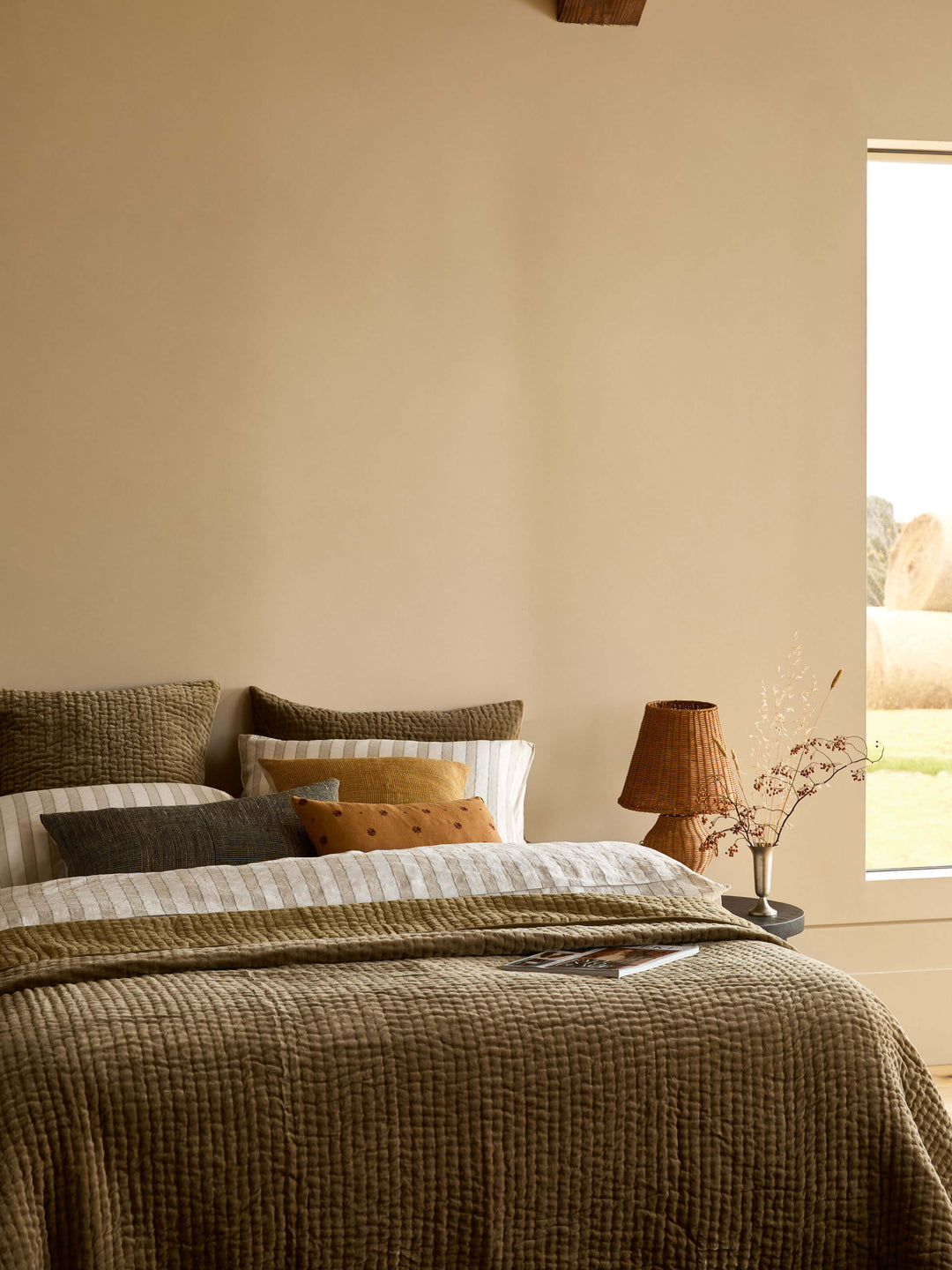 Cino Khaki Cotton Velvet Quilt