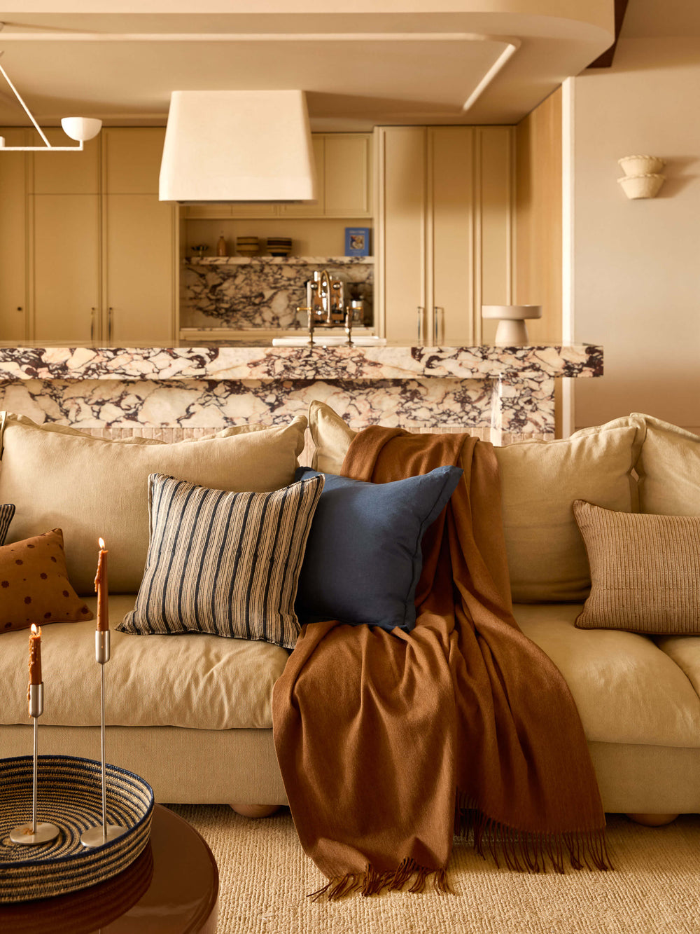 Rome Indigo Pure Linen Cushion