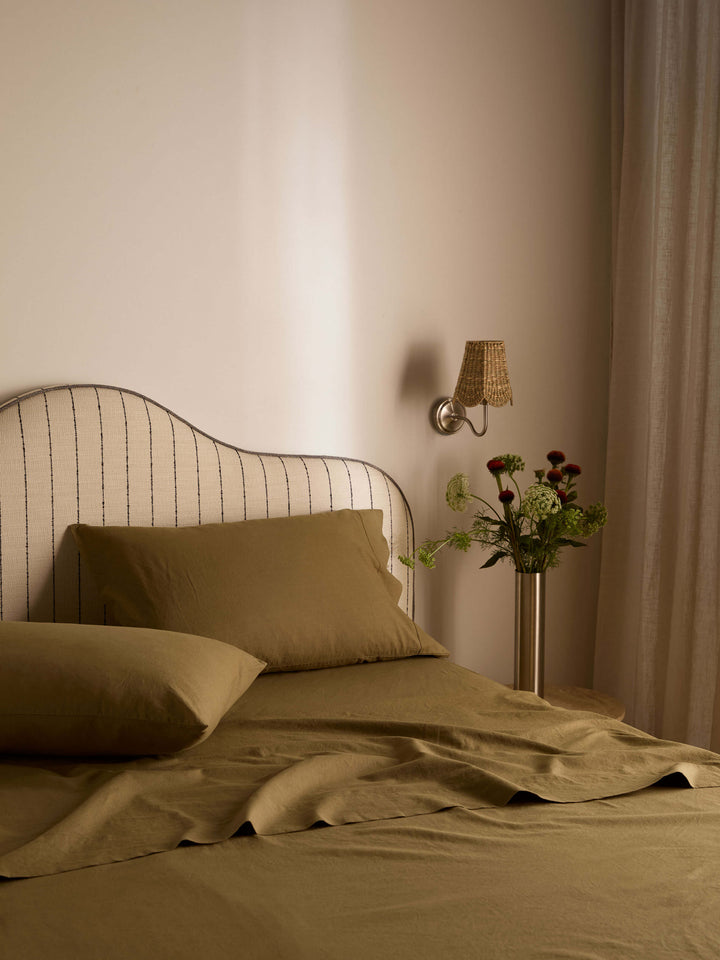 Avenue Khaki Linen & Cotton Sheet Set