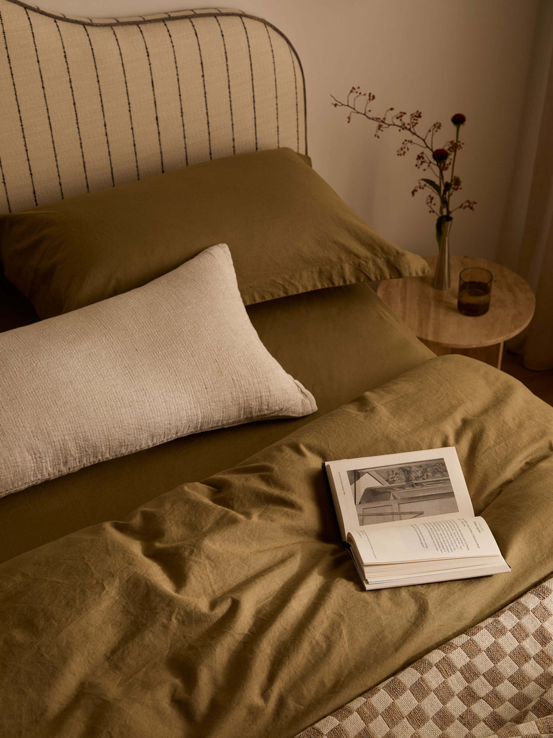 Avenue Khaki Linen & Cotton Sheet Set