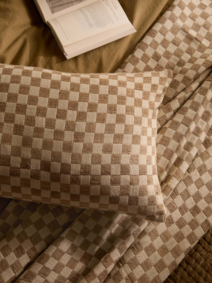 Matteo Chalk Wool & Silk Rectangle Cushion