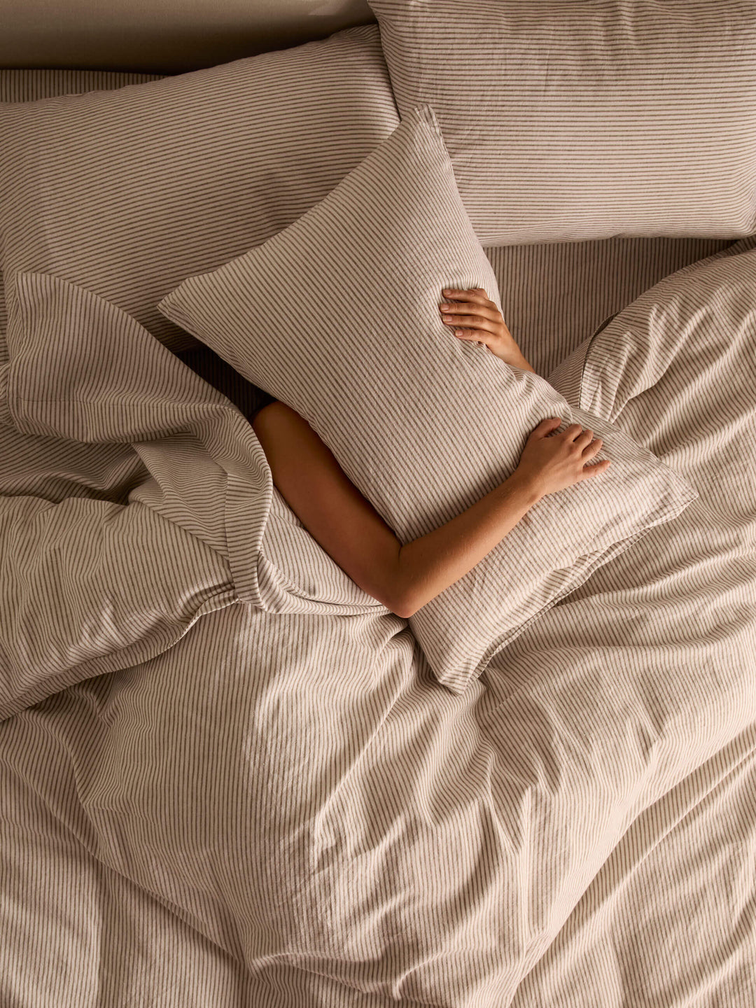 Celeste Khaki Linen & Cotton Duvet Cover Set