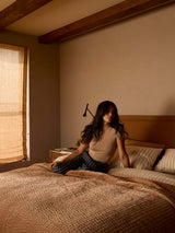 Cino Caramel Cotton Velvet Quilt
