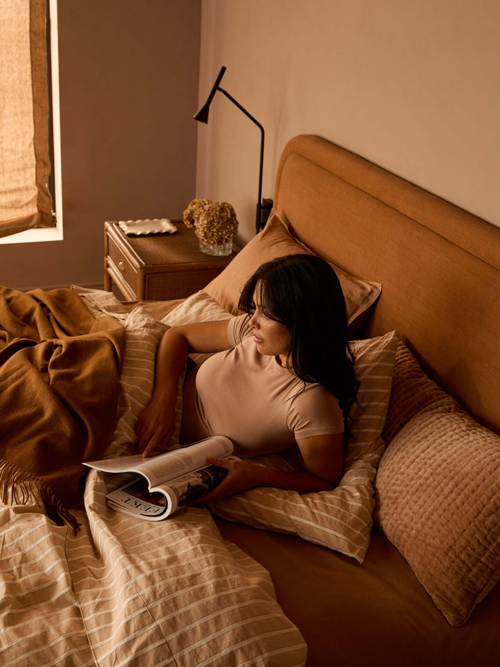 Camille Caramel/Latte Australian Wool Throw
