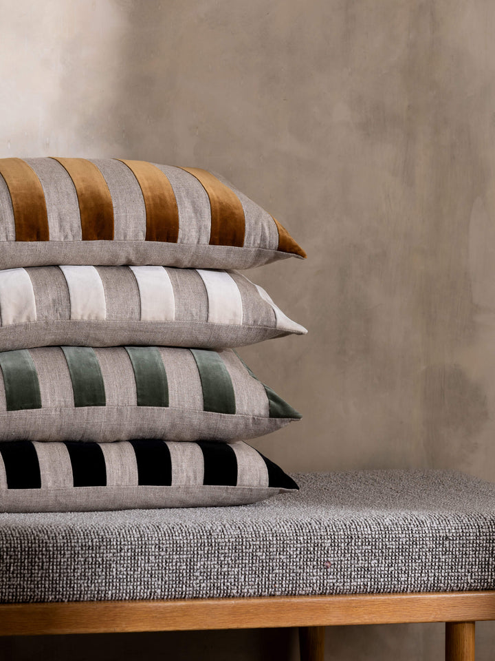 Etro Black Stripe Velvet Cushion