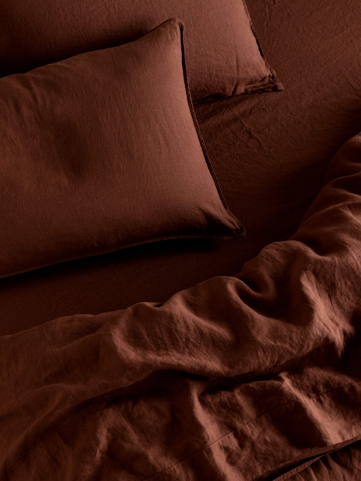 Mondo Cinnamon Organic French Linen Pillowcases