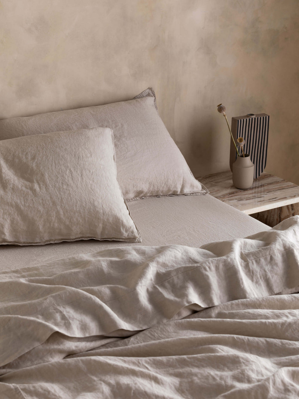 Mondo Oatmeal Organic French Linen Pillowcases