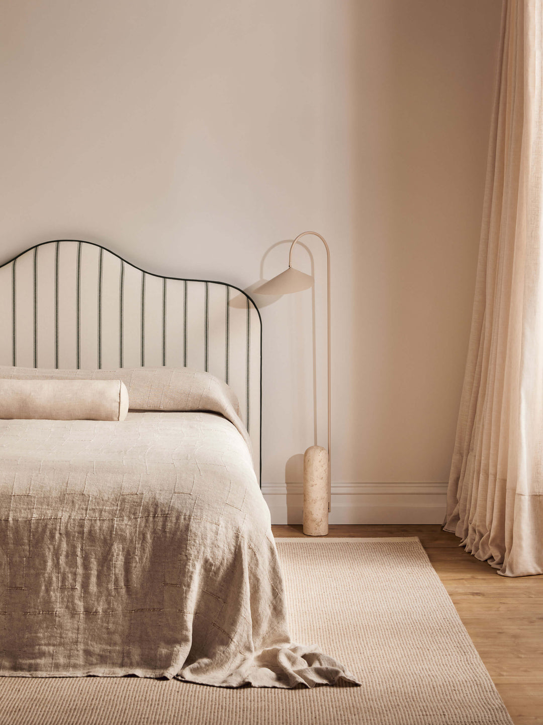 Mae Natural Pure Linen Bolster Cushion