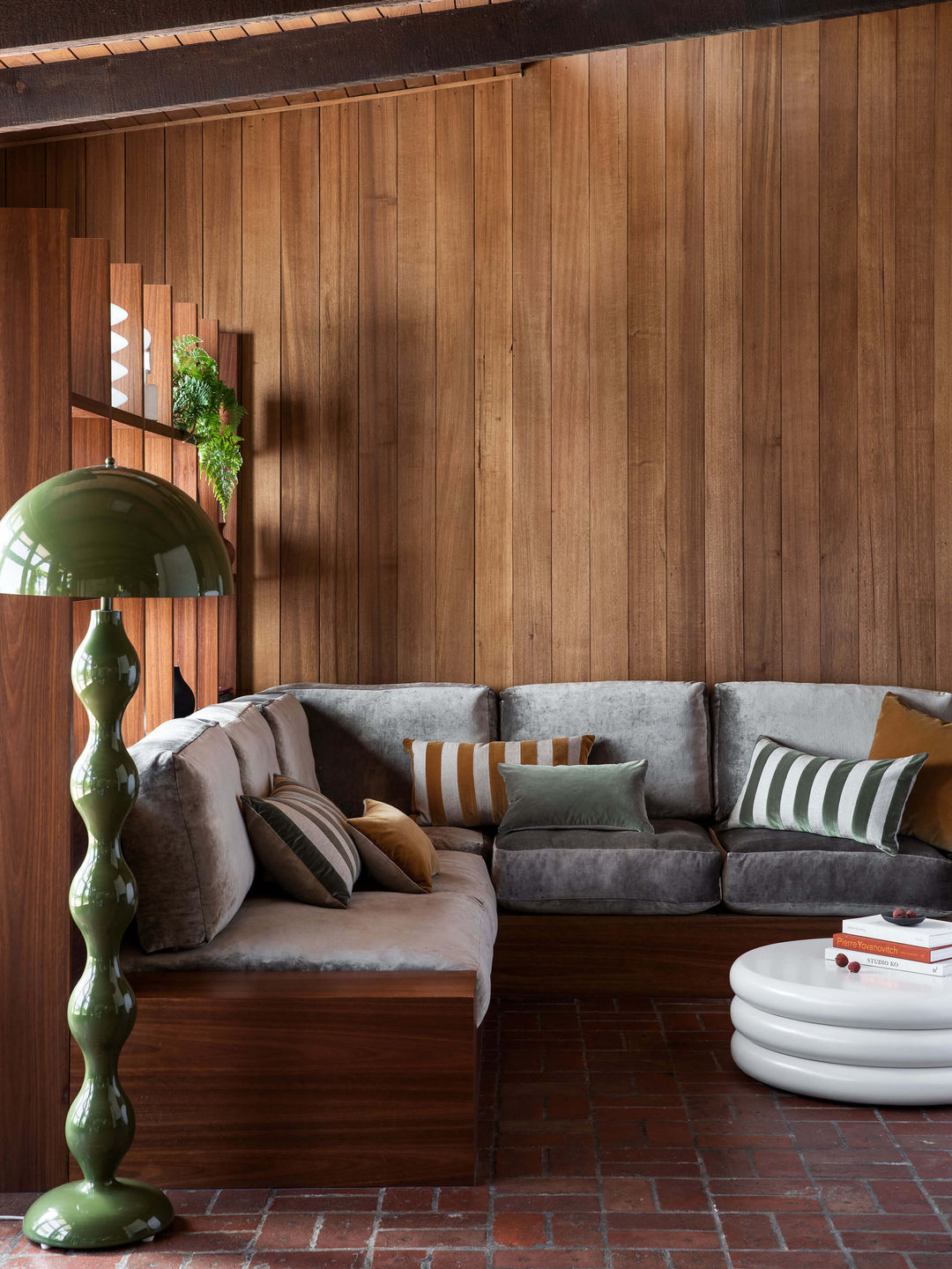 Etro Toffee Stripe Velvet Cushion