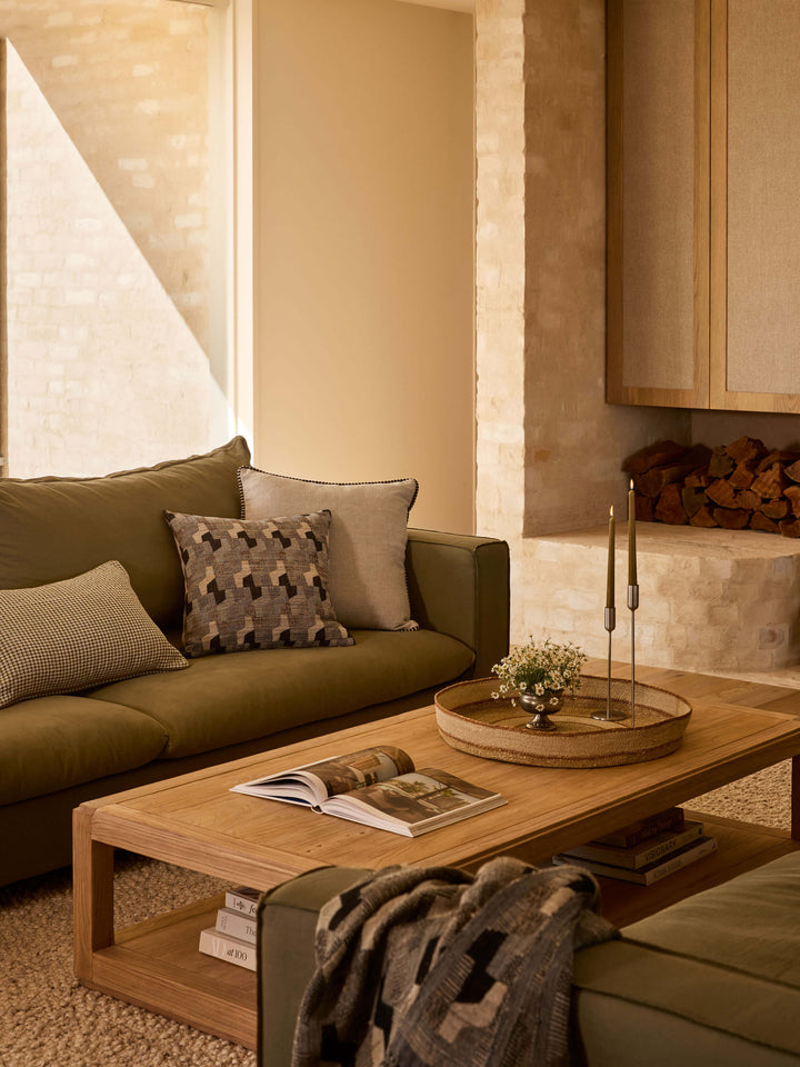 Enzo Black Heavy Linen Cushion