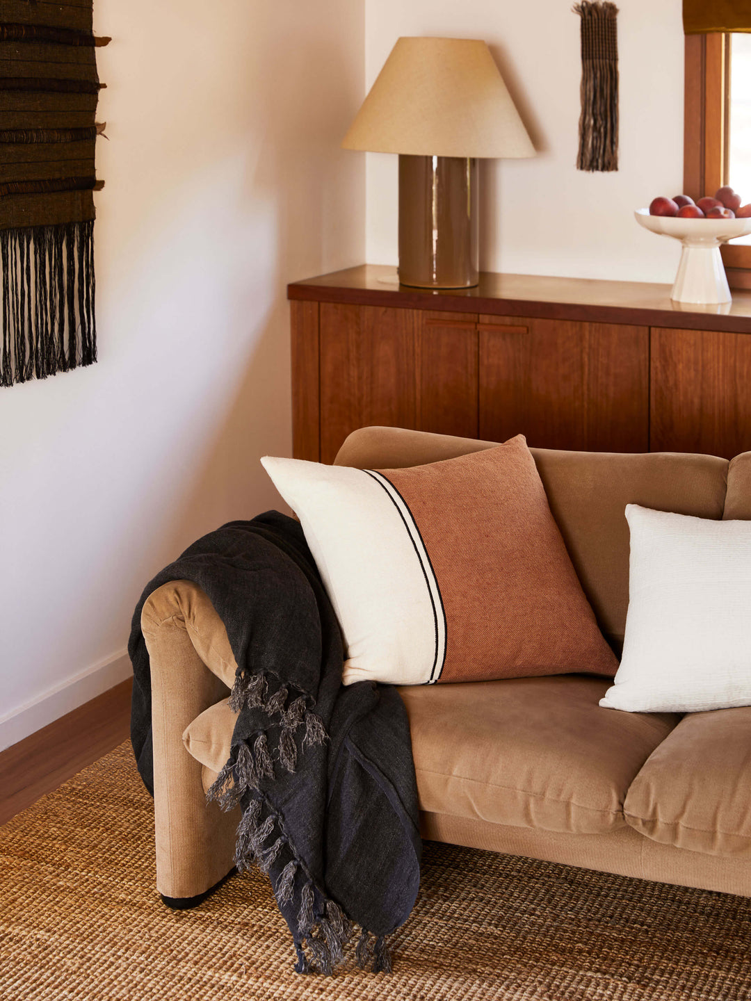 Ava Chalk Pure Linen Rectangle Cushion