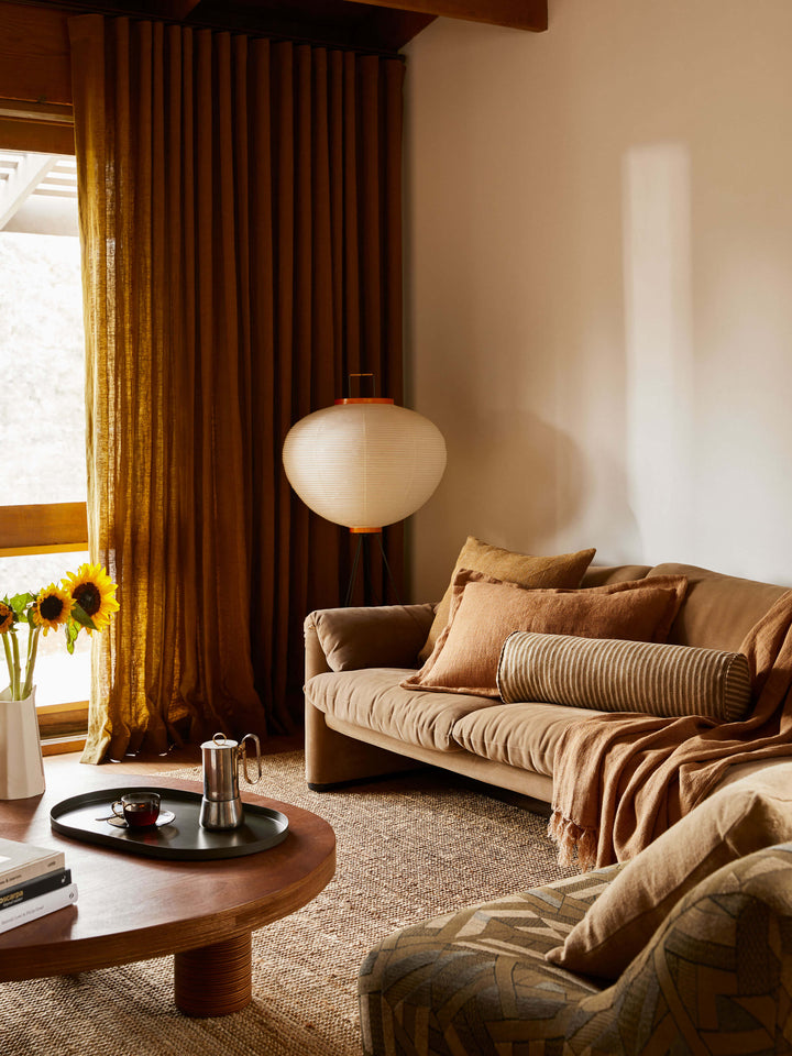 Margot Mocha Linen Bolster Cushion