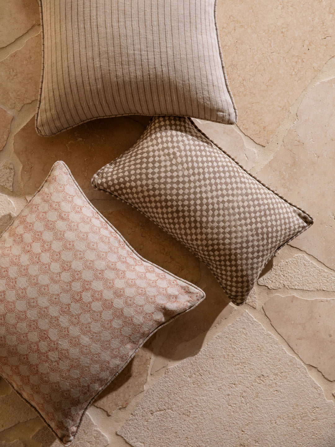 Gia Mocha Reversible Linen Cushion