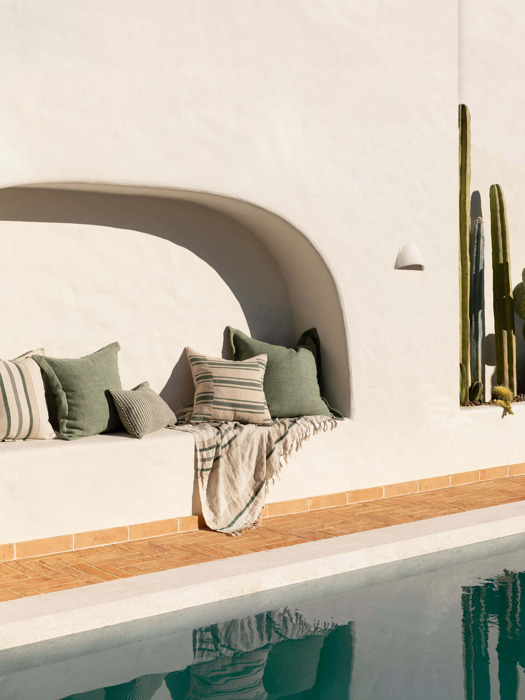 Gia Jade Reversible Linen Cushion