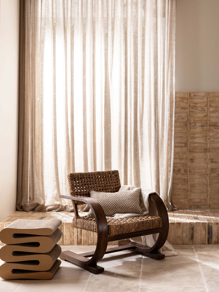 Gia Mocha Reversible Linen Cushion