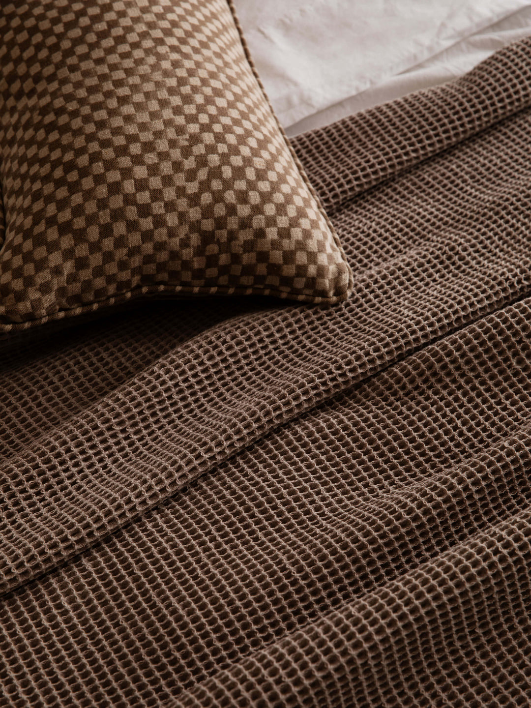 Gia Mocha Reversible Linen Cushion