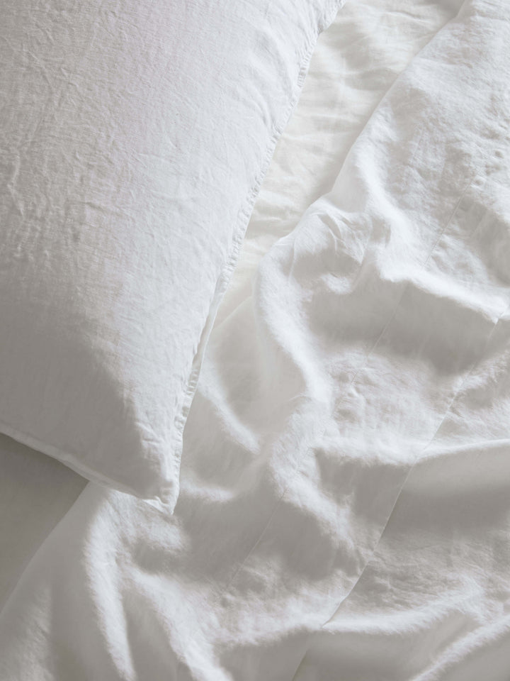 Mondo White Organic French Linen Pillowcases
