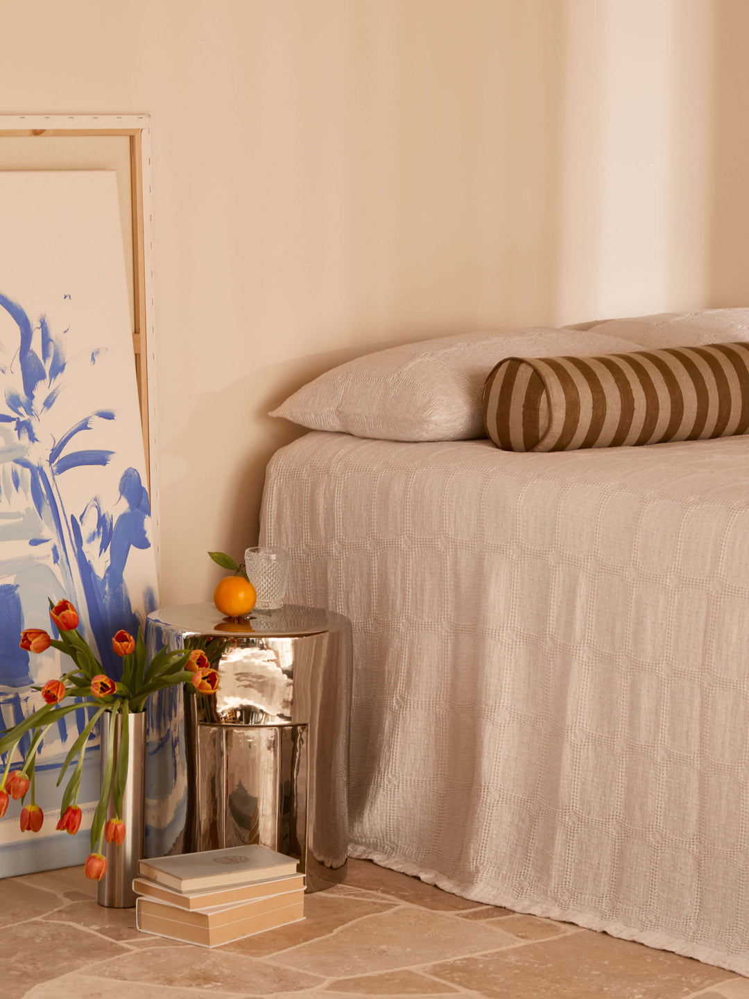 Sofia Nougat Pure Cotton Bedcover