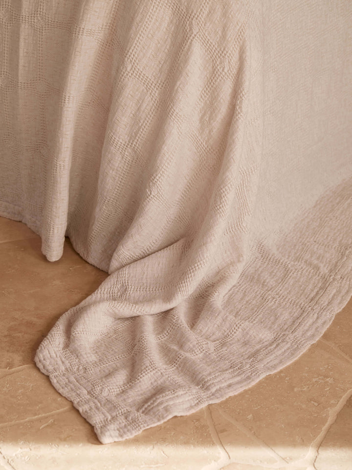 Sofia Nougat Pure Cotton Bedcover