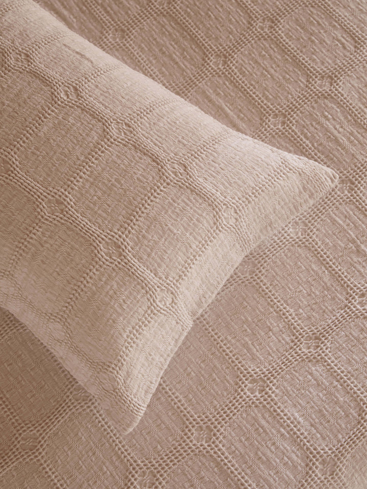 Sofia Nougat Pure Cotton Bedcover