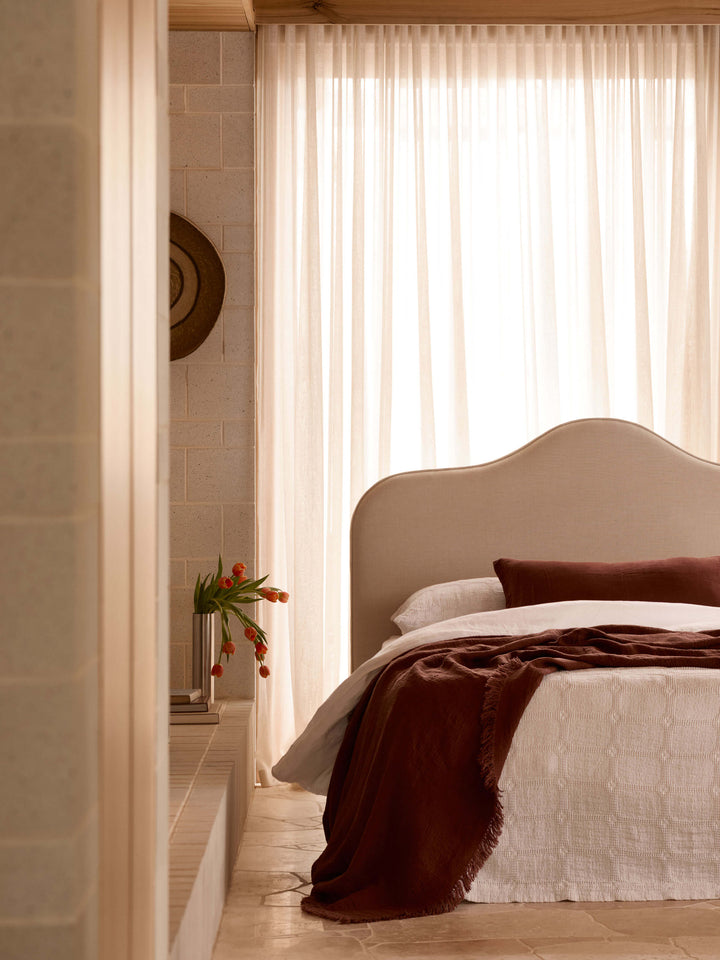 Sofia Nougat Pure Cotton Bedcover