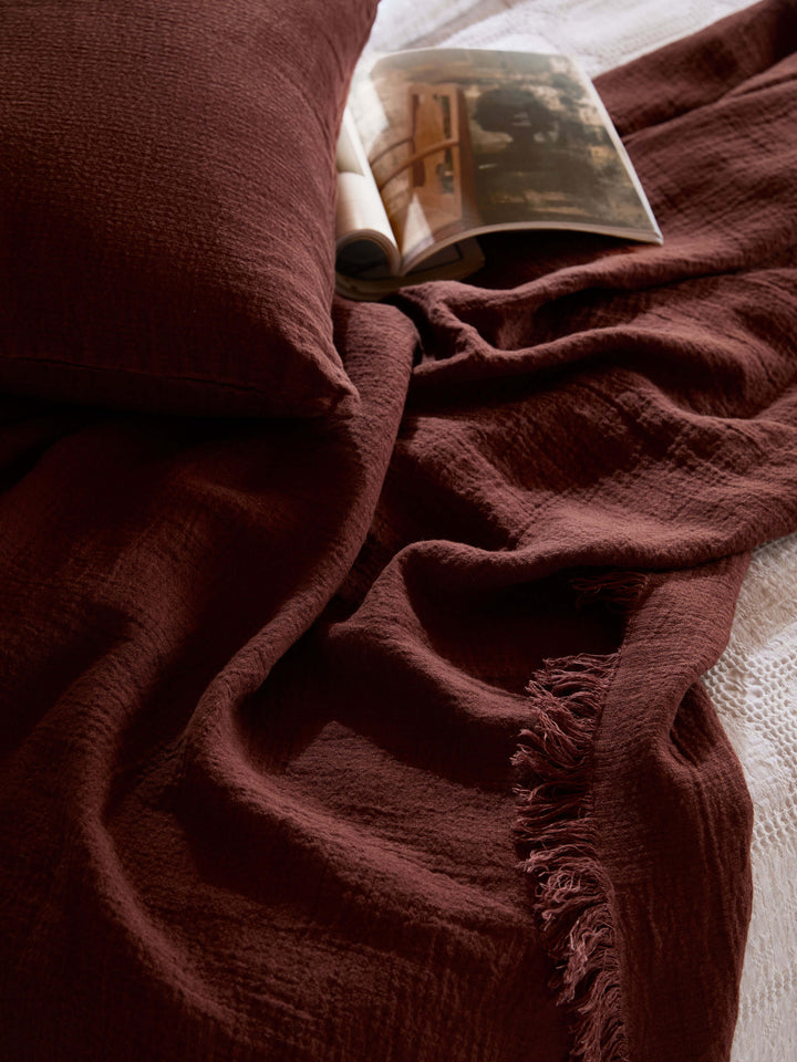 Ava Maple Pure Linen Throw