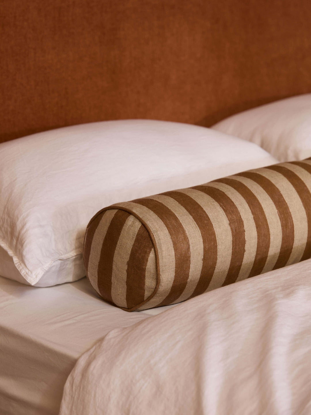 Pip Bronze Grand Linen Bolster Cushion