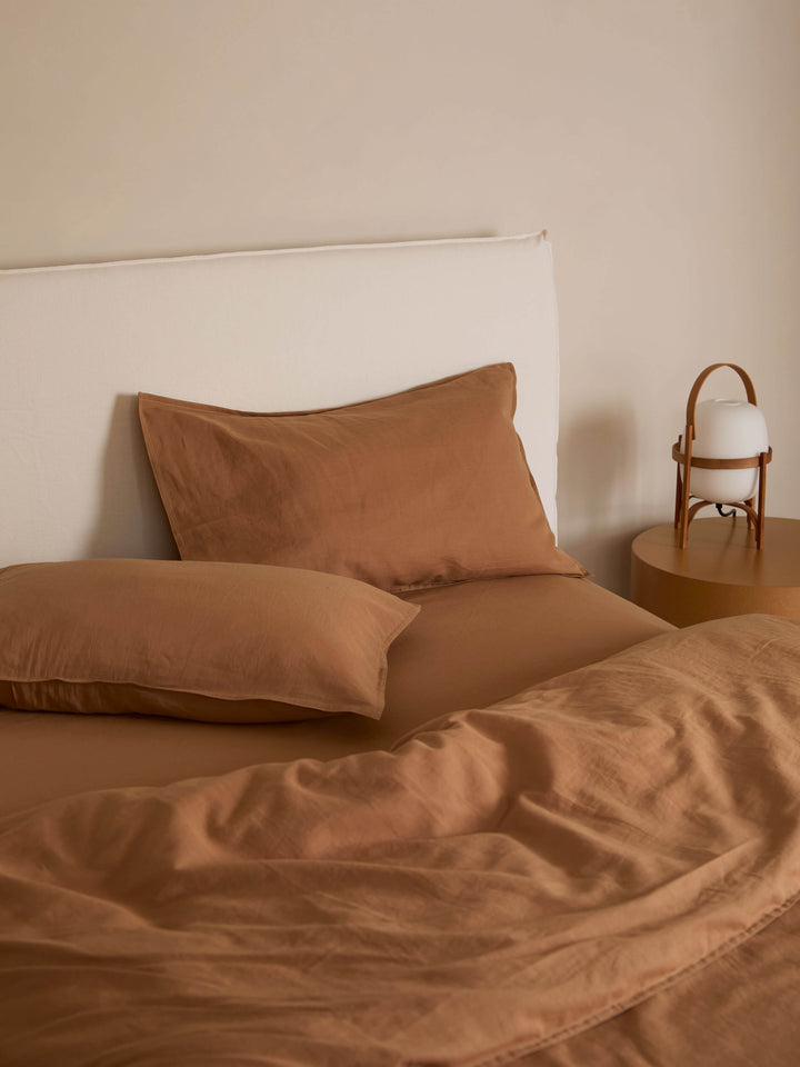 Eve Tan Linen & Cotton Pillowcases