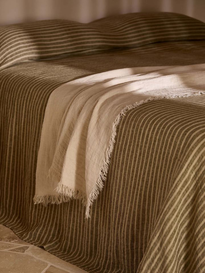 Ava Nougat Pure Linen Throw