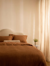 Laila Tan Organic Cotton Waffle Duvet Cover Set