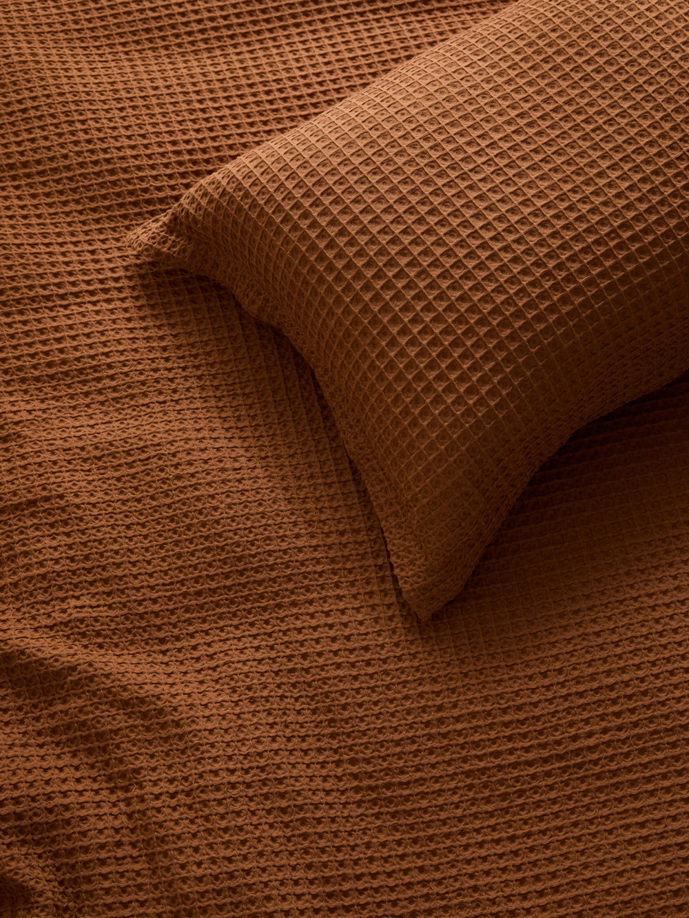 Laila Tan Organic Cotton Waffle Duvet Cover Set