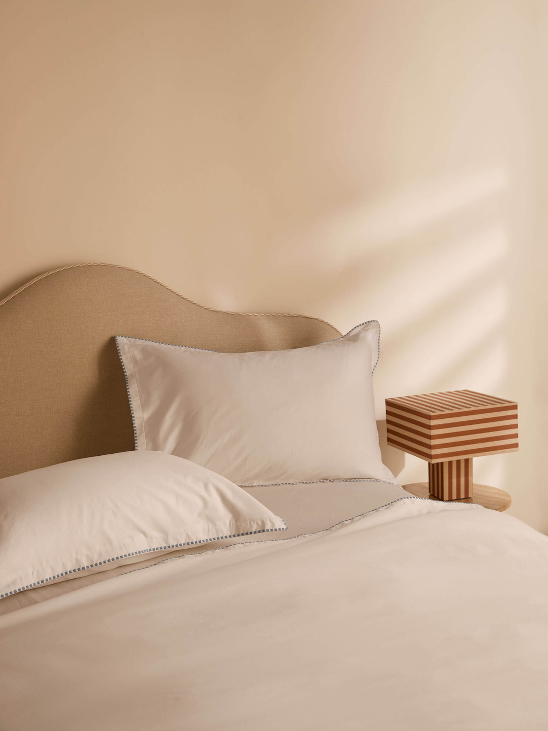 Florian French Blue Egyptian Cotton Pillowcases