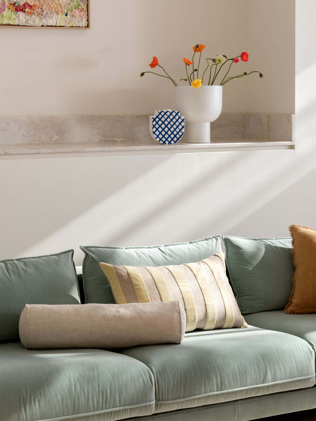 Mae Natural Pure Linen Bolster Cushion