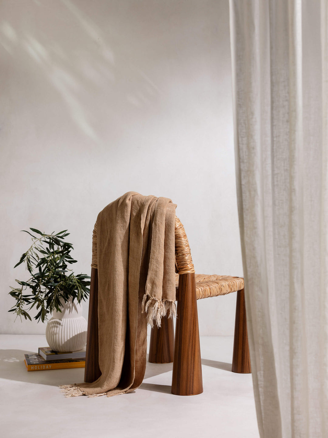 Burton Toffee Heavy Linen Throw