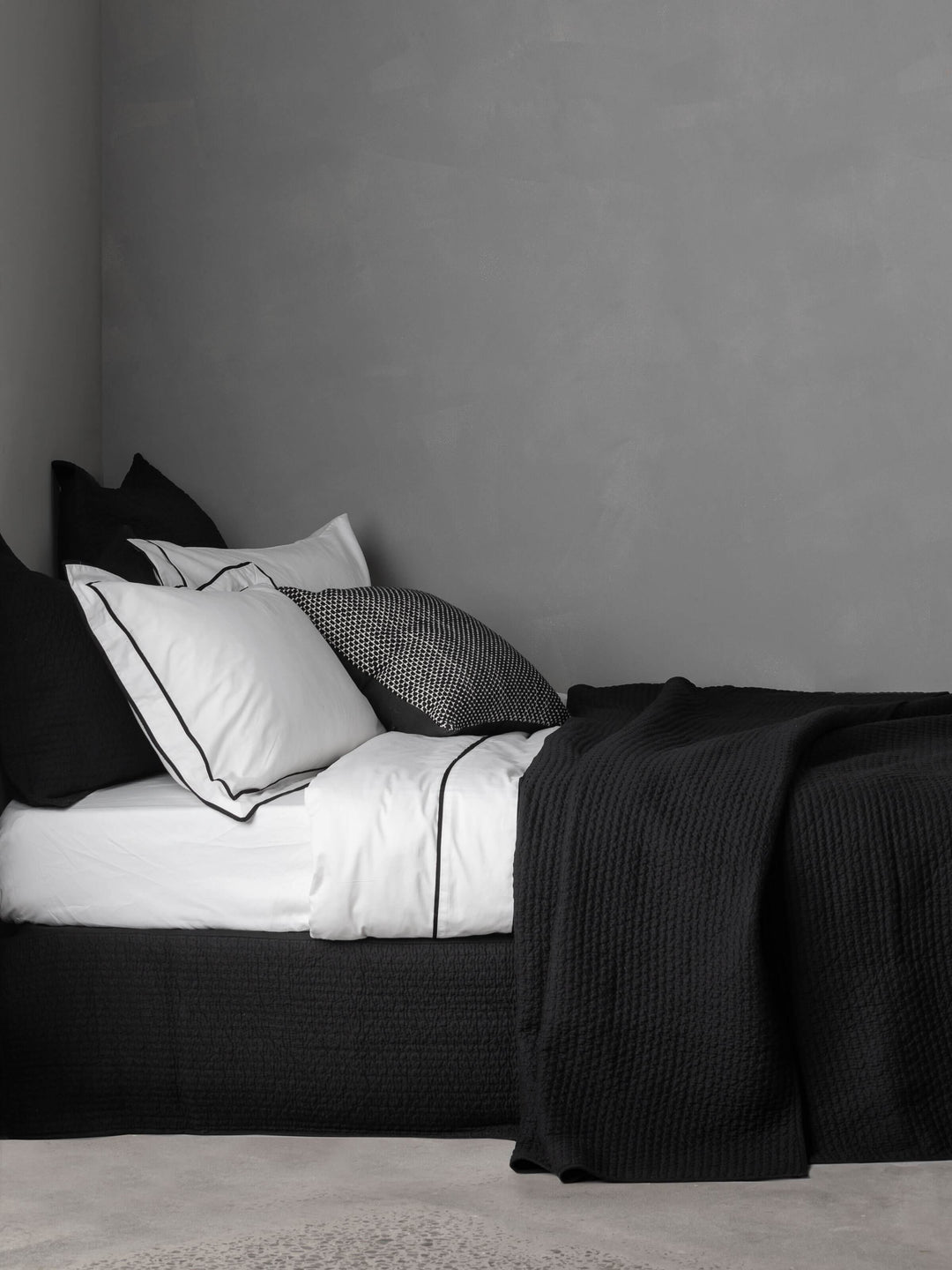 Grosgrain Black Egyptian Cotton Duvet Cover Set