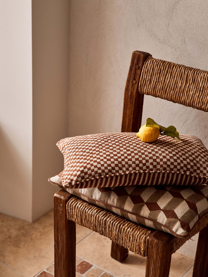 Gia Terracotta Reversible Linen Cushion