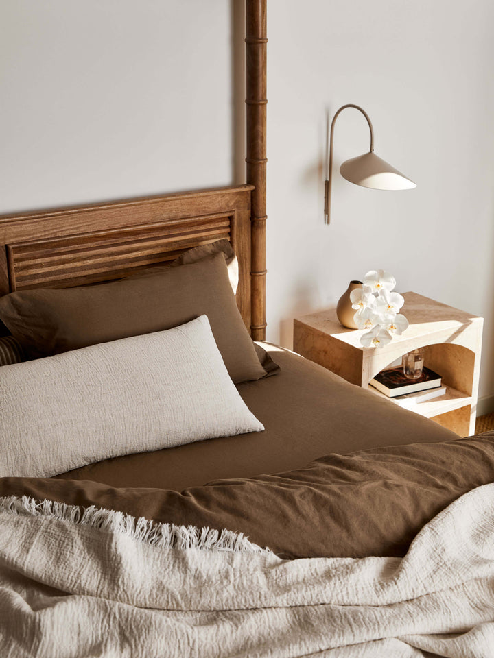 Ava Nougat Pure Linen Throw