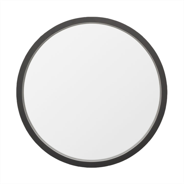 Adkins Black Round Mirror